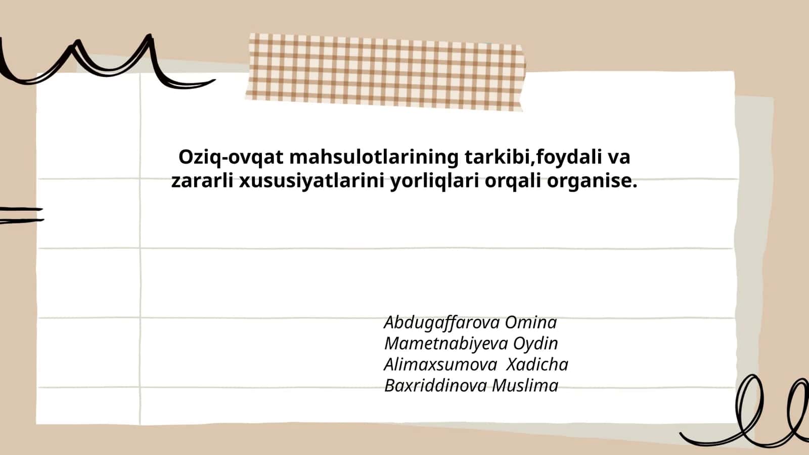Oziq-ovqat Mahsulotlarining Tarkibi