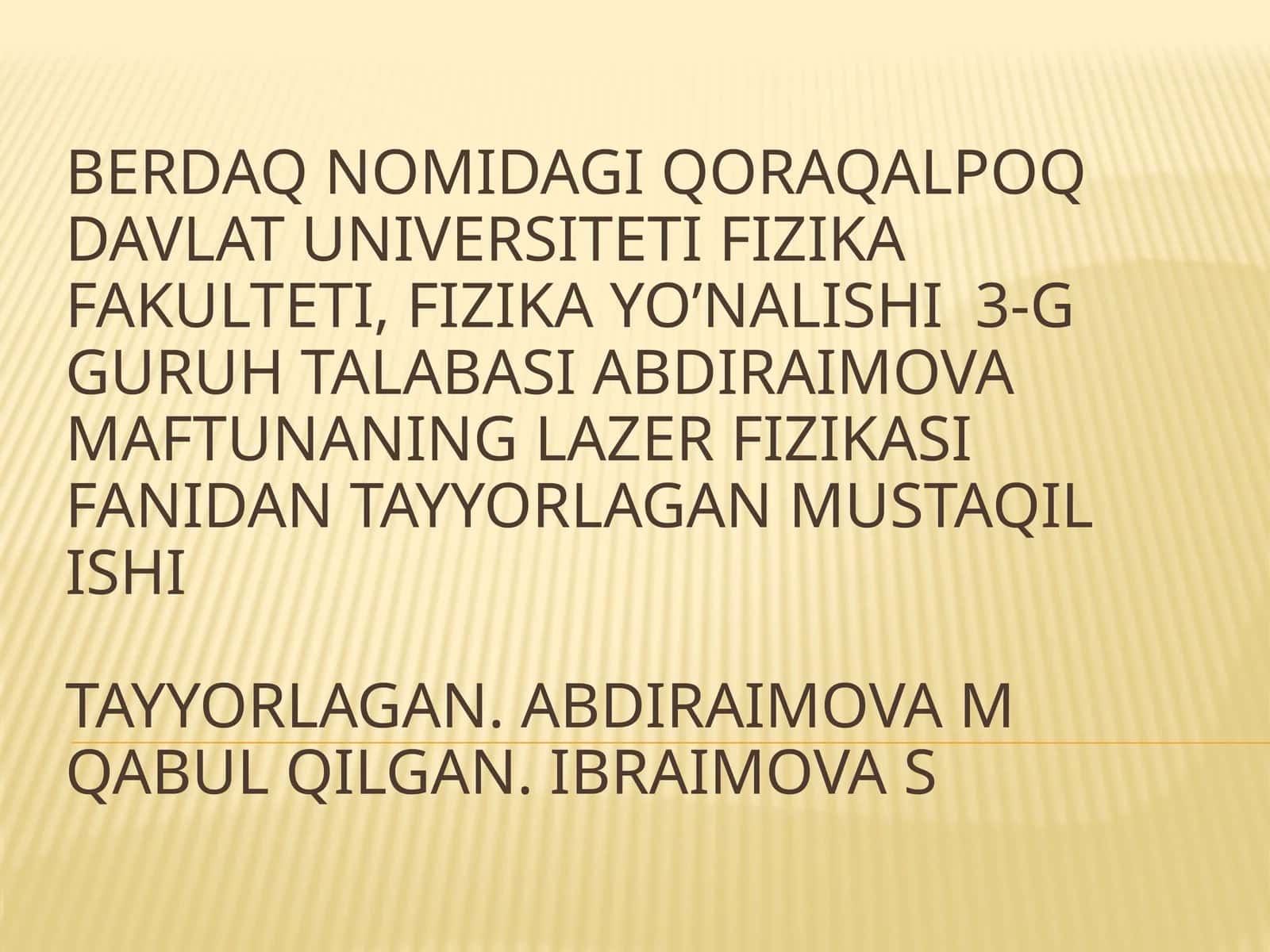 Lazerlarning yaratilishi tarixi va bosqichlari