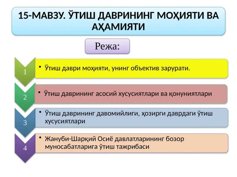 Бозор иқтисодиётига ўтиш даври