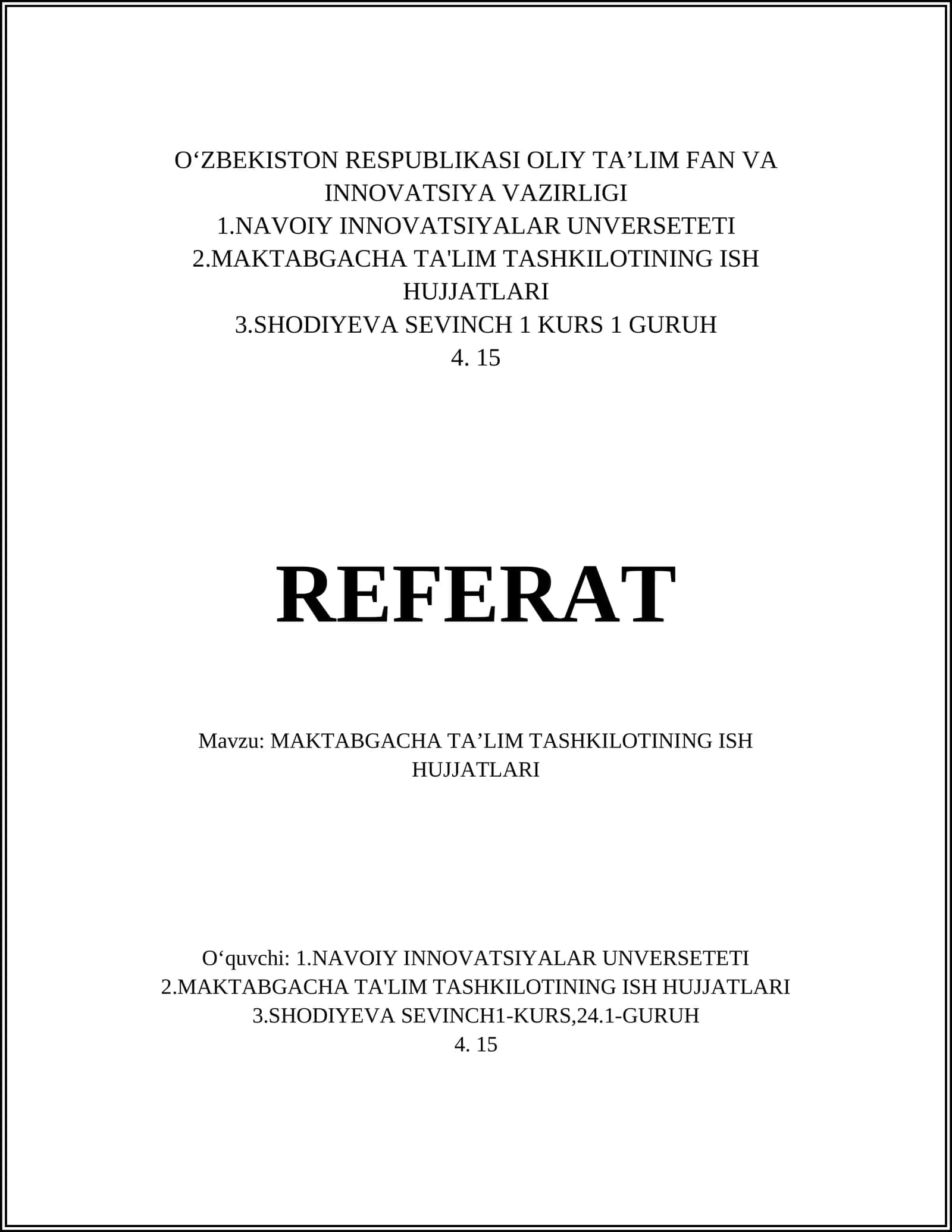 MAKTABGACHA TAʼLIM DASTURLARI
