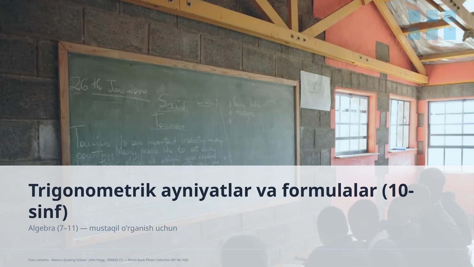 Trigonometrik ayniyatlar va formulalar (10-sinf)