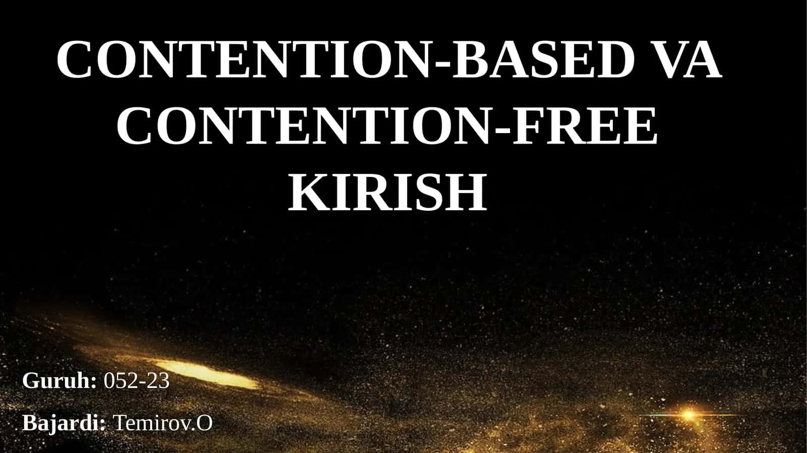 Contention-based va contention-free kirish