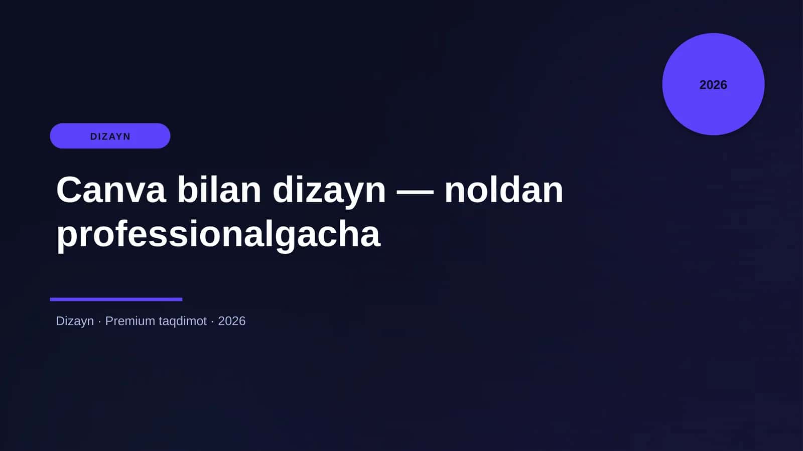 Canva bilan dizayn — noldan professionalgacha