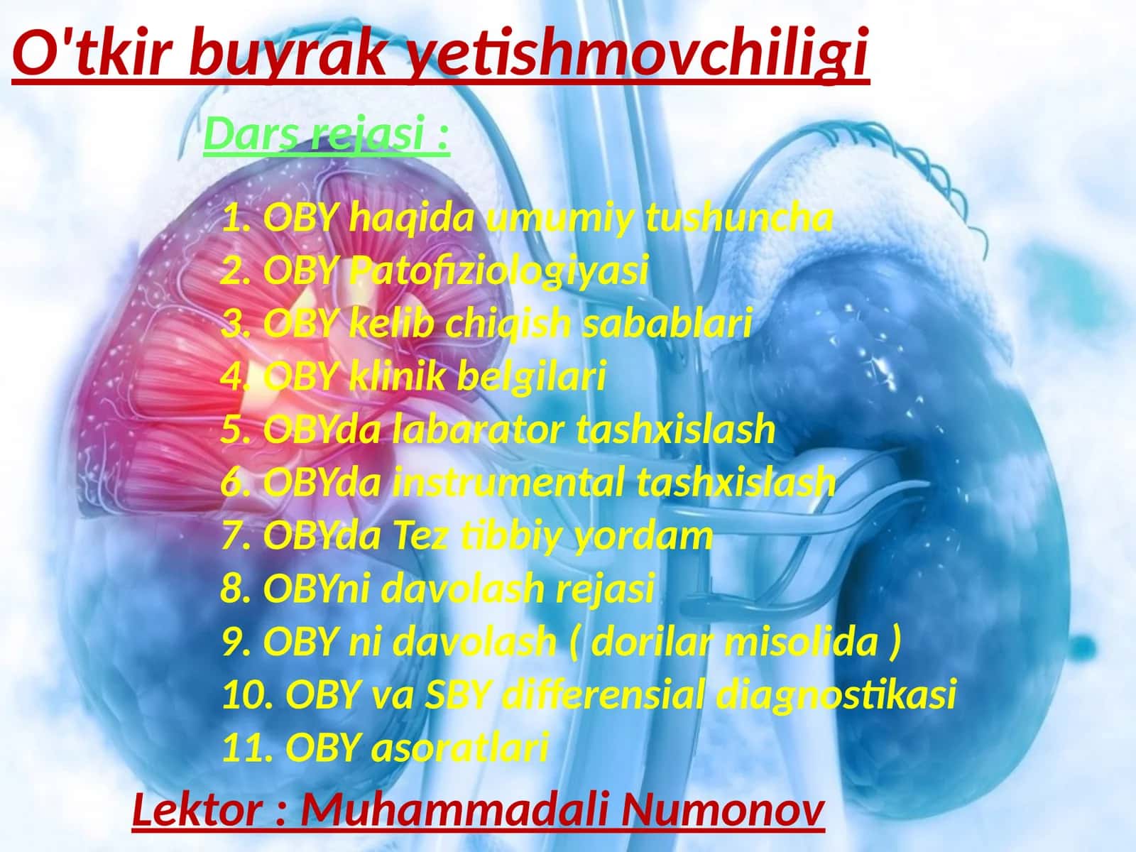 Oʻtkir buyrak yetishmovchiligi