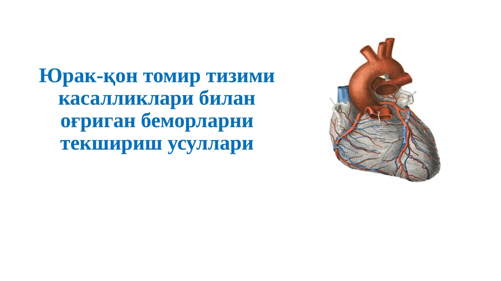 Юрак-қонтомиртизимикасалликларибиланоғриганбеморларнитекширишусуллари