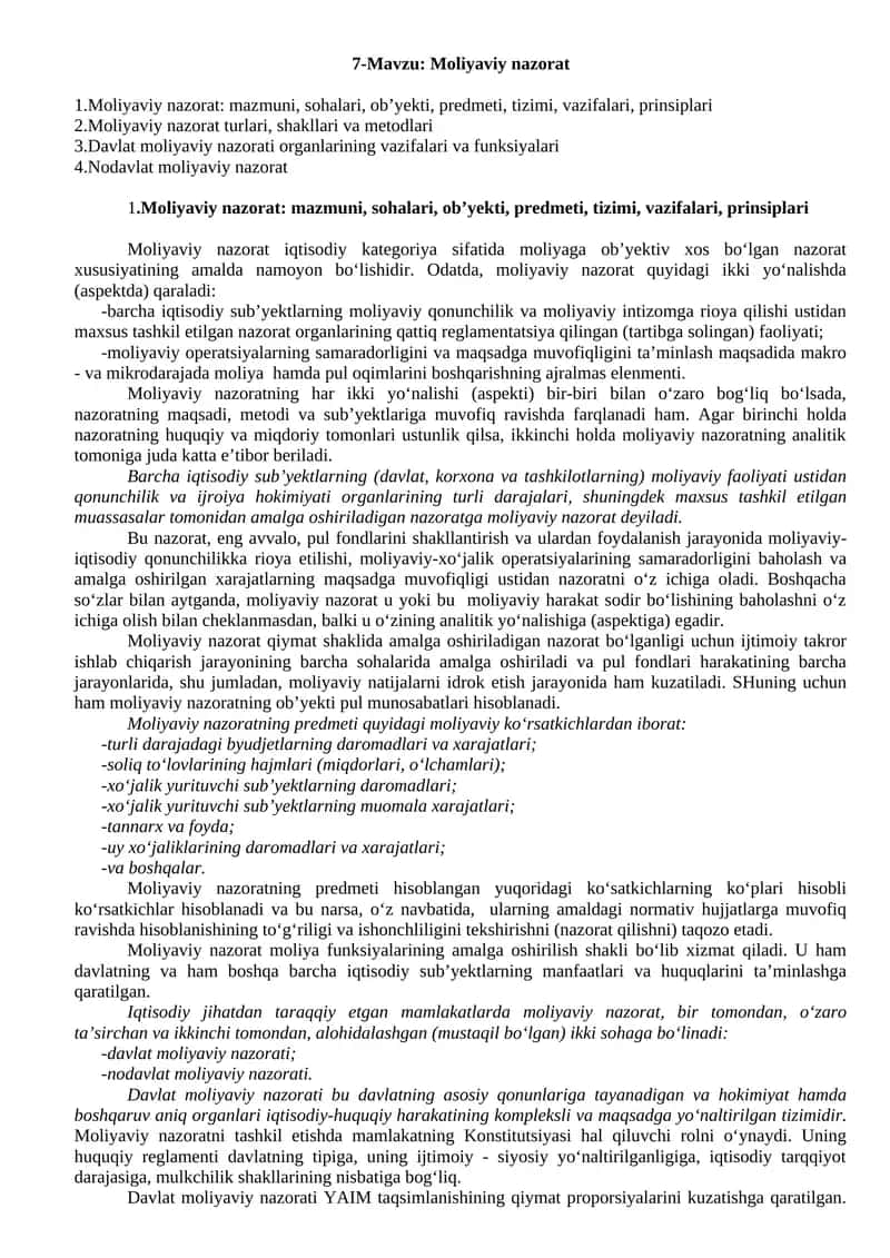 Moliyaviy nazorat
