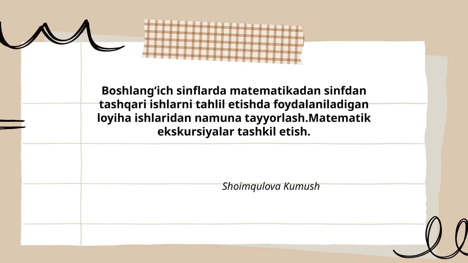 Shoimqulova Kumush