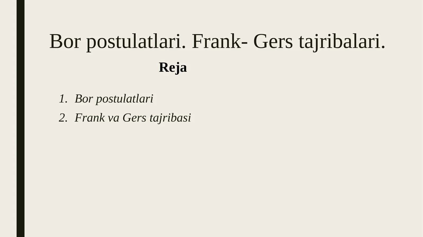 Bor postulatlari