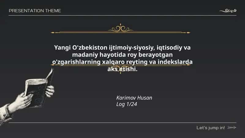 Yangi O'zbekiston ijtimoiy-siyosiy, iqtisodiy va madaniy hayotida roy berayotgan o'zgarishlarning xalqaro reyting va indekslarda aks etishi