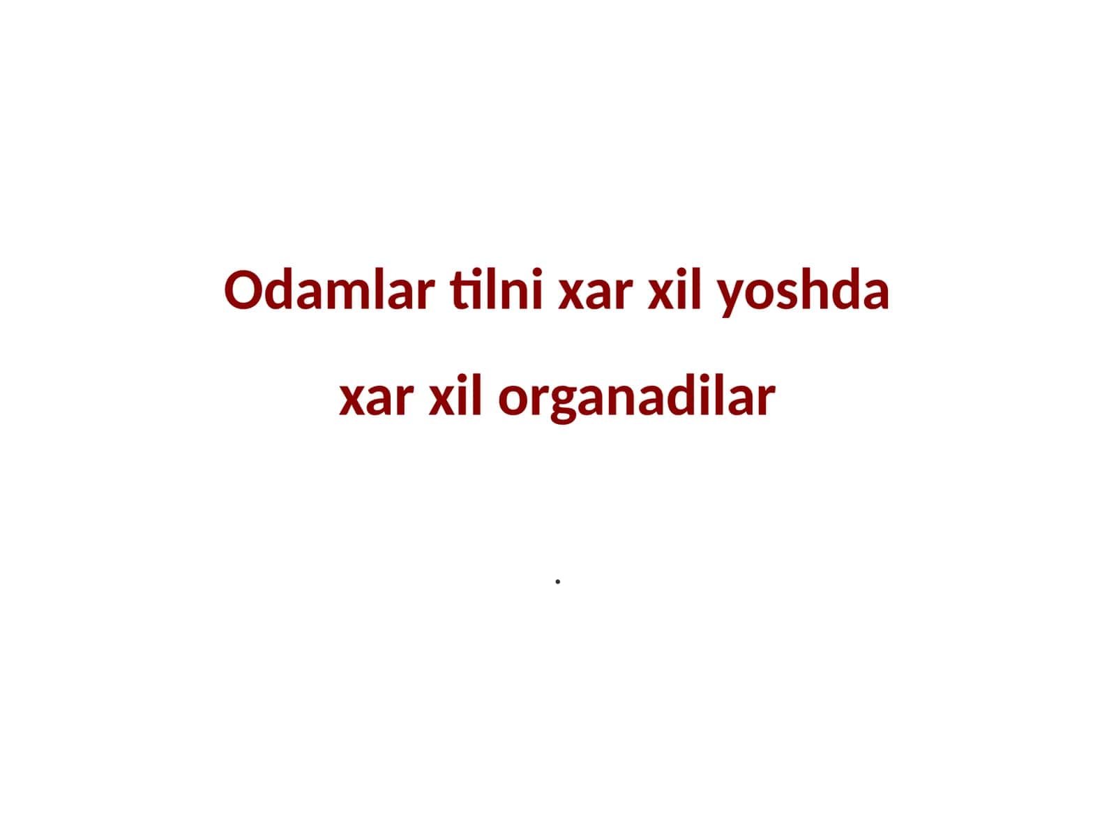 Bolalarda tilni o'rganishning bosqichlari