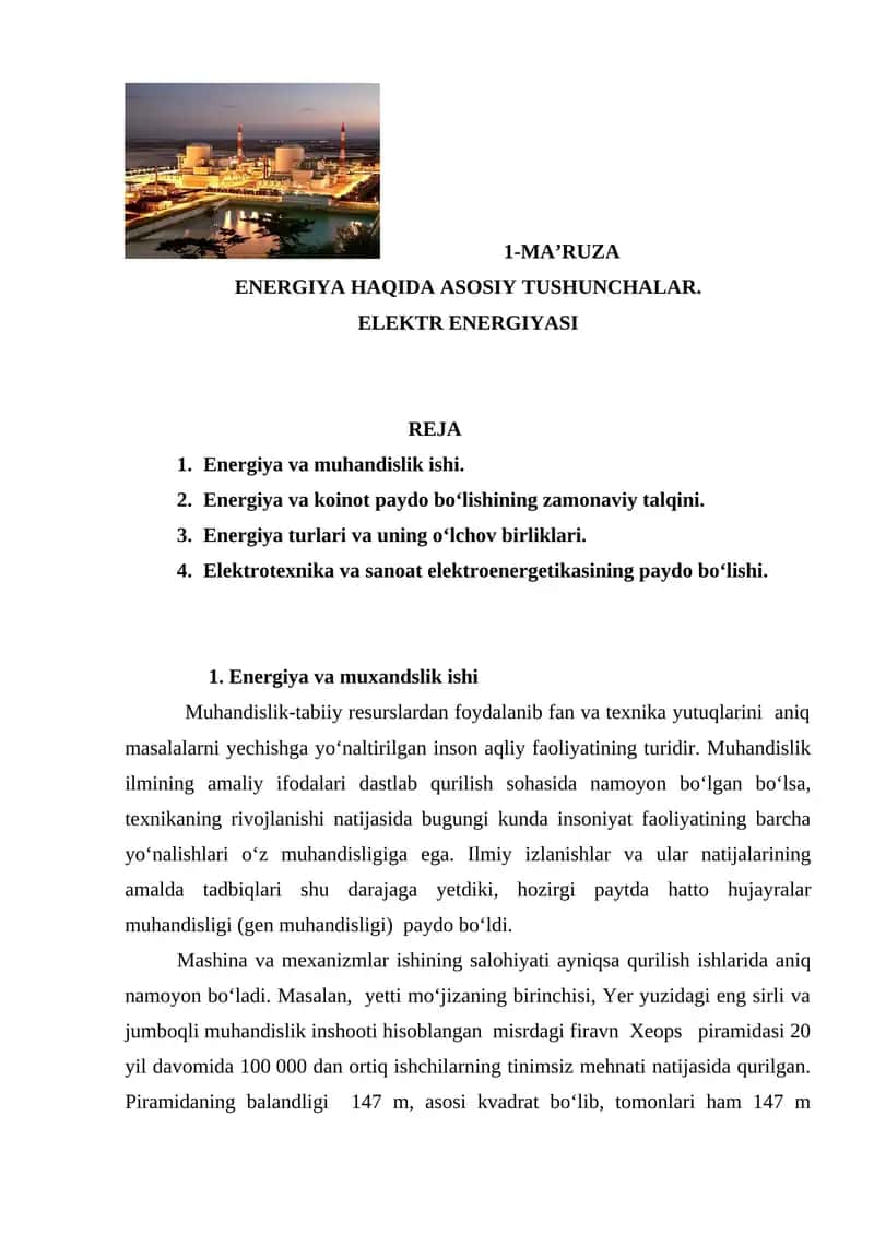 ELEKTR ENERGIYASI
