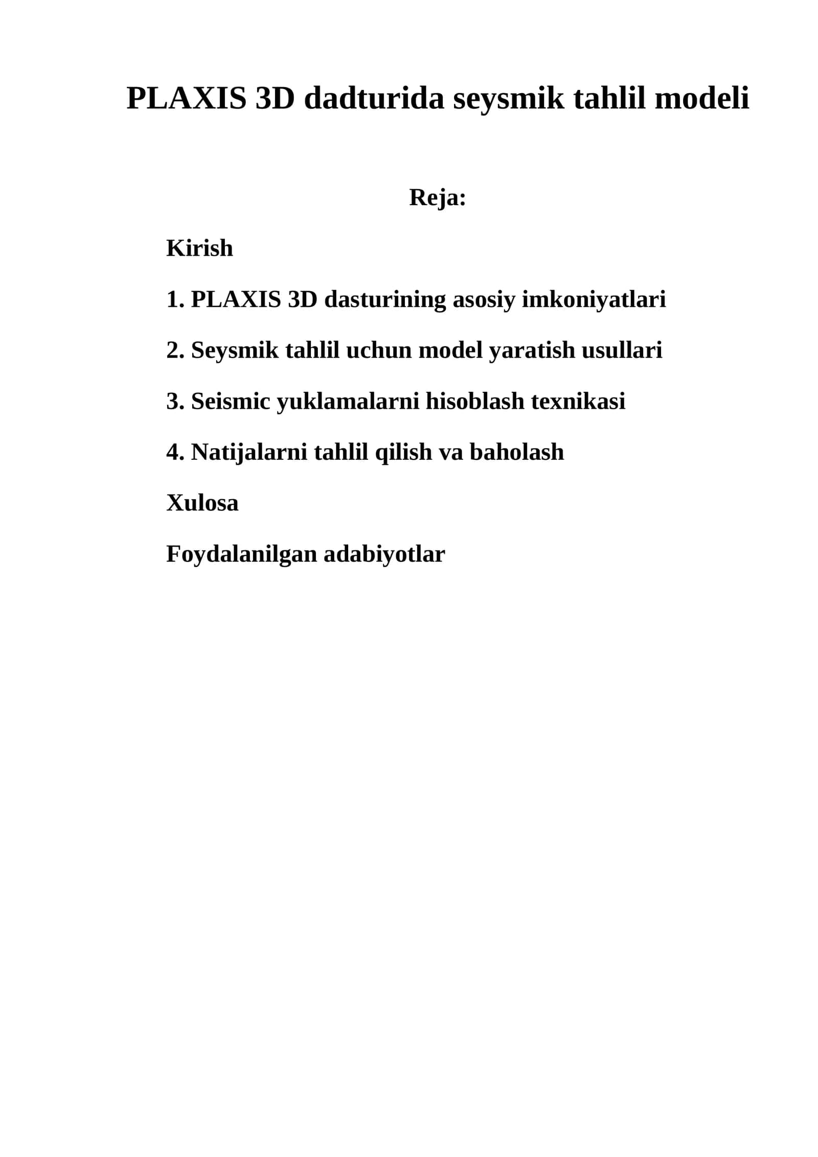 Seysmik tahlil modeli