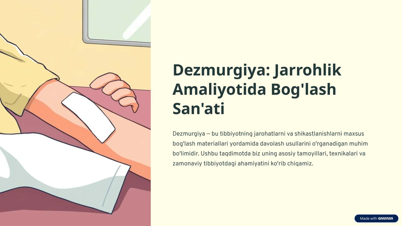 Dezmurgiya: Jarrohlik Amaliyotida Bog'lash San'ati