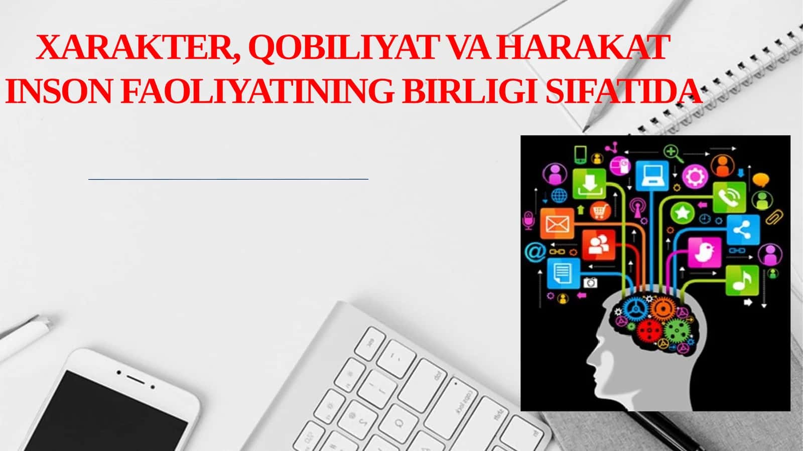 xarakter, qobiliyat va harakat inson faoliyatining birligi sifatida