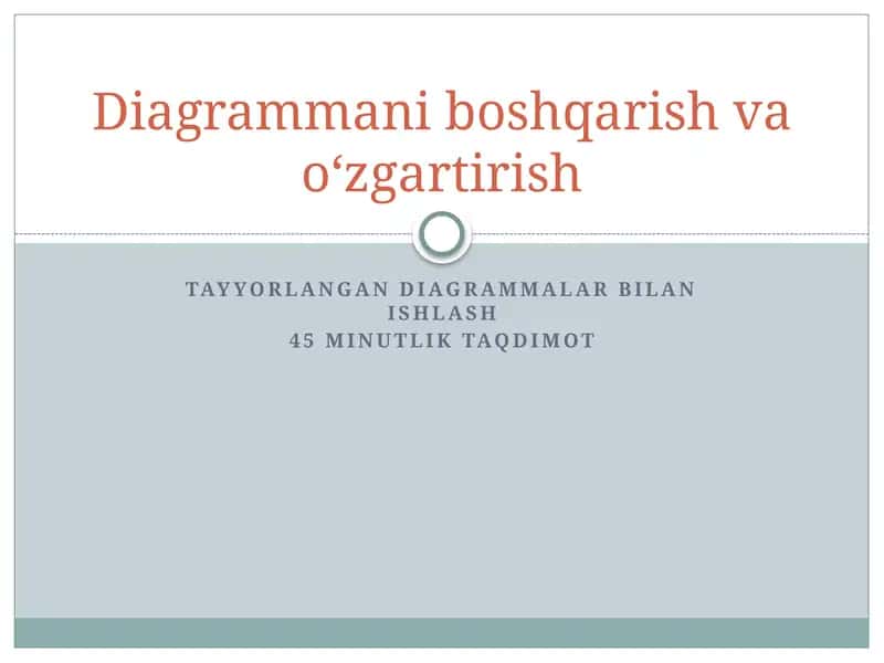 Tayyorlangan diagrammalar bilan ishlash