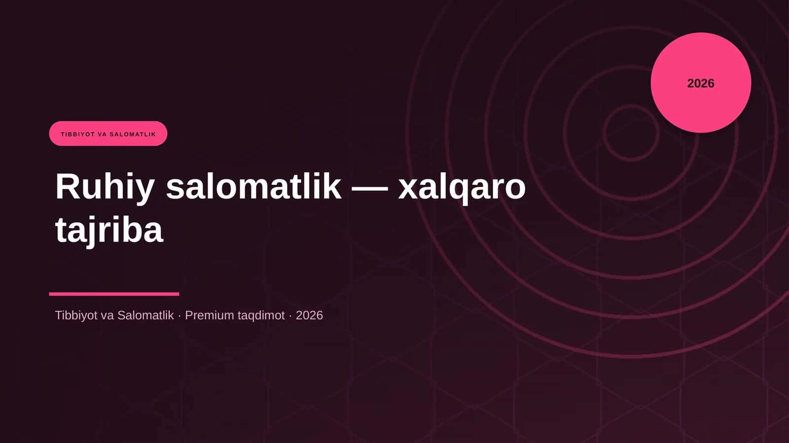 Ruhiy salomatlik — xalqaro tajriba