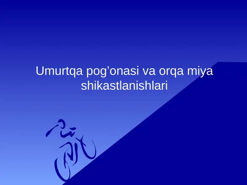 Umurtqa pog’onasi va orqa miya shikastlanishlari