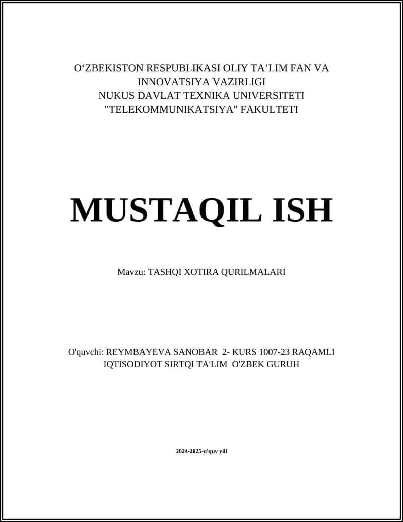 Tashqi xotira qurilmalari