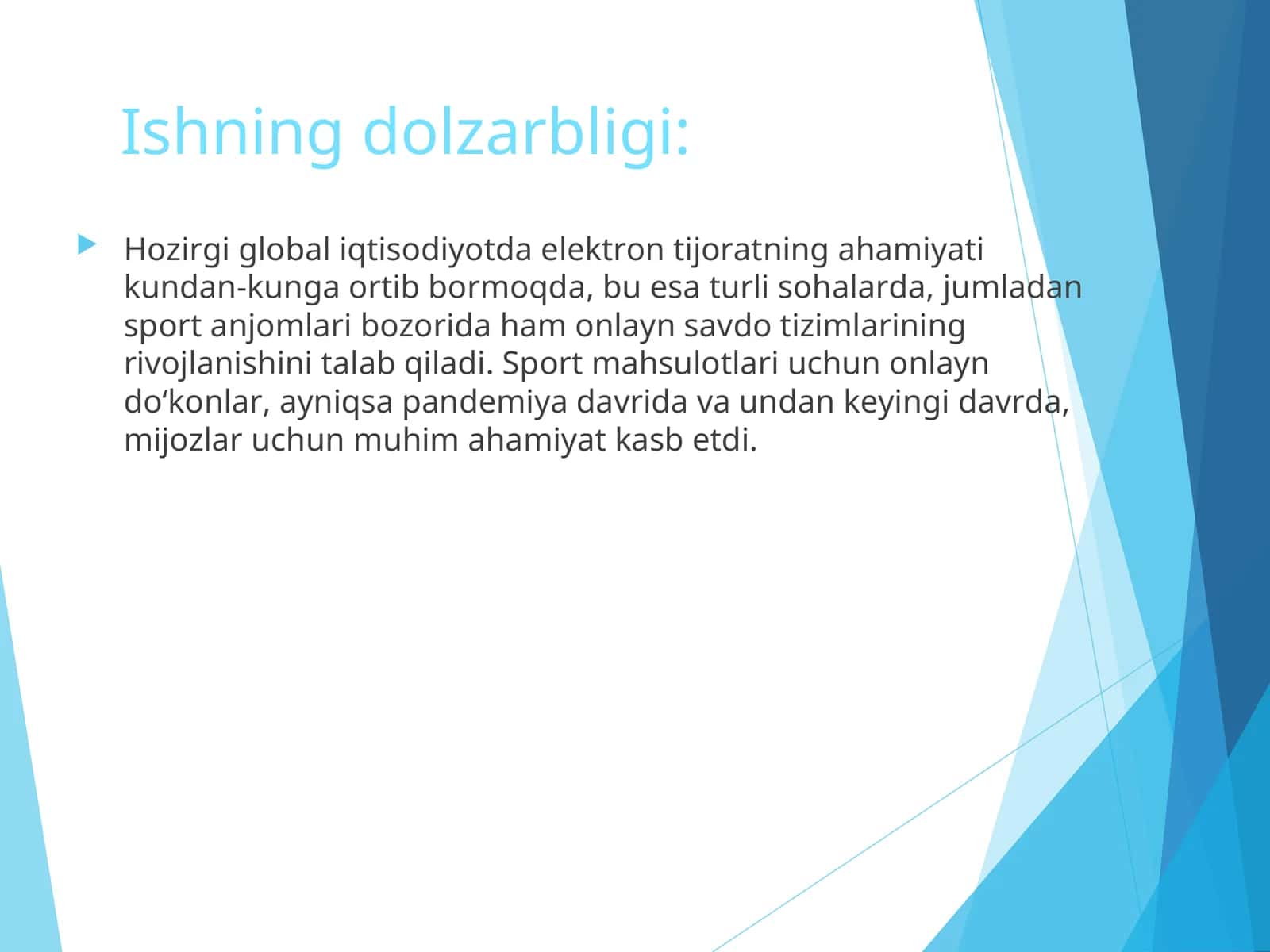 Onlayn savdo tizimlarining rivojlanishi