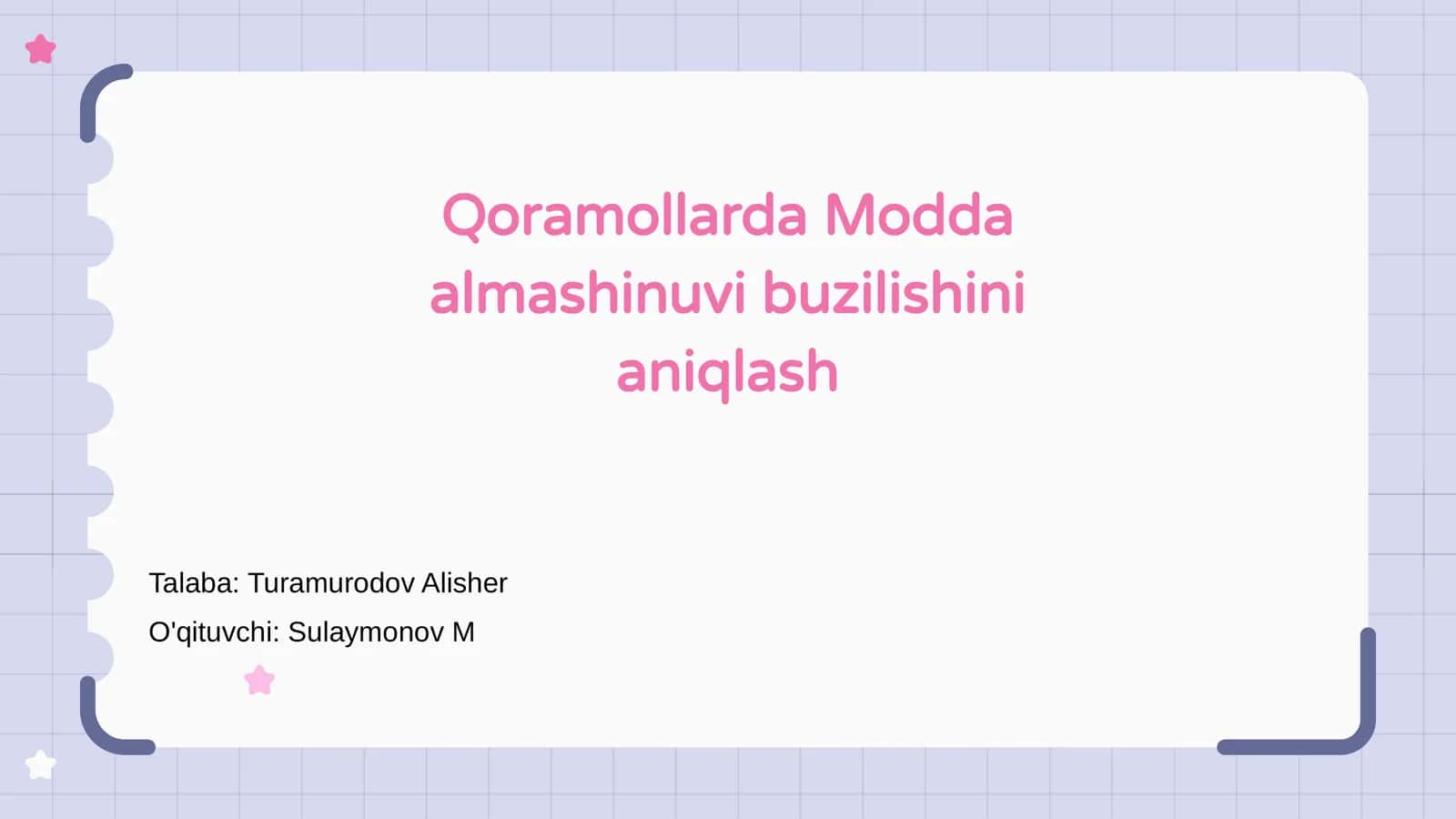 Qoramollarda Modda almashinuvi buzilishini aniqlash