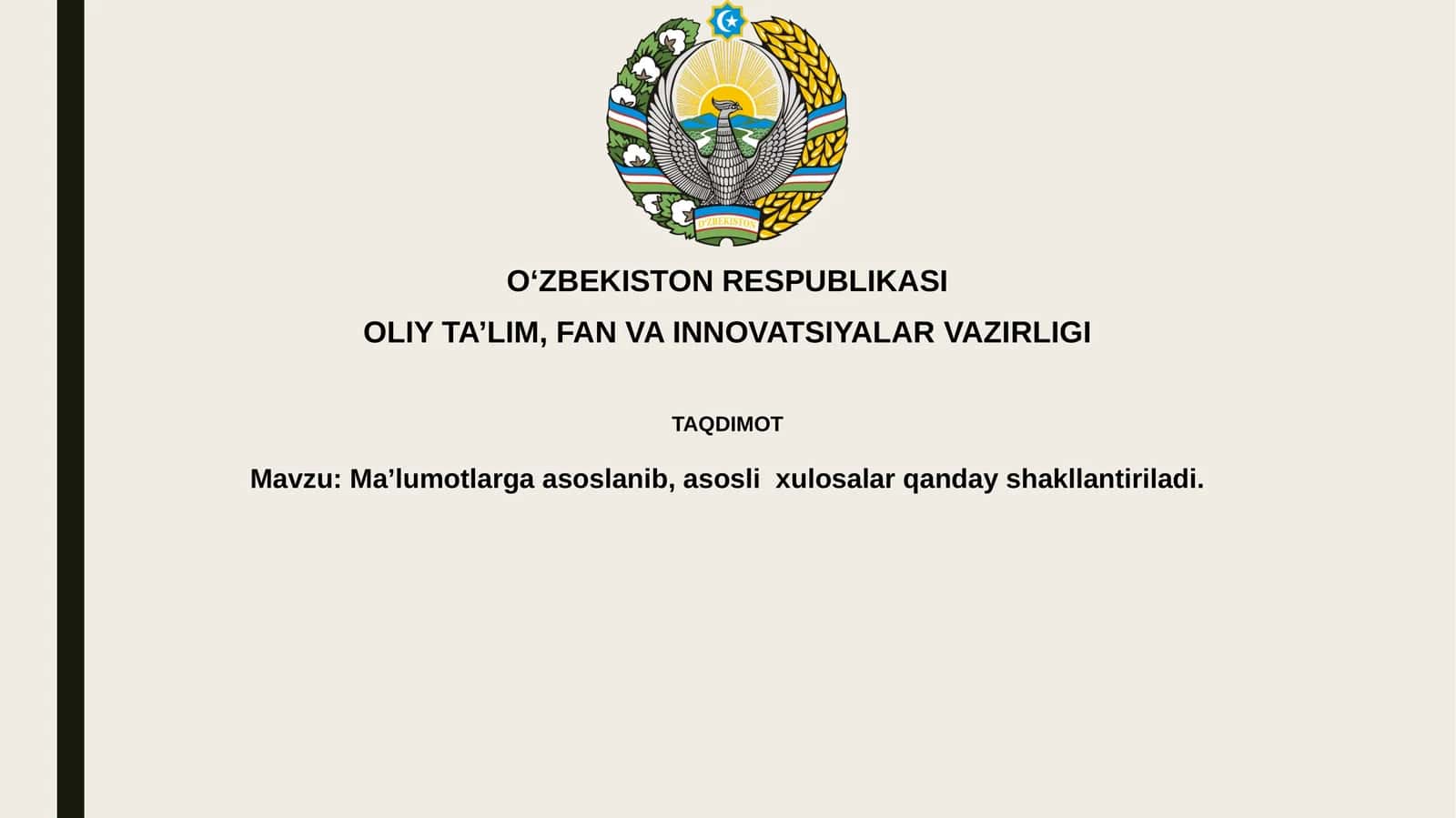 Maʼlumotlargaasoslanib, asoslixulosalarqandayshakllantiriladi