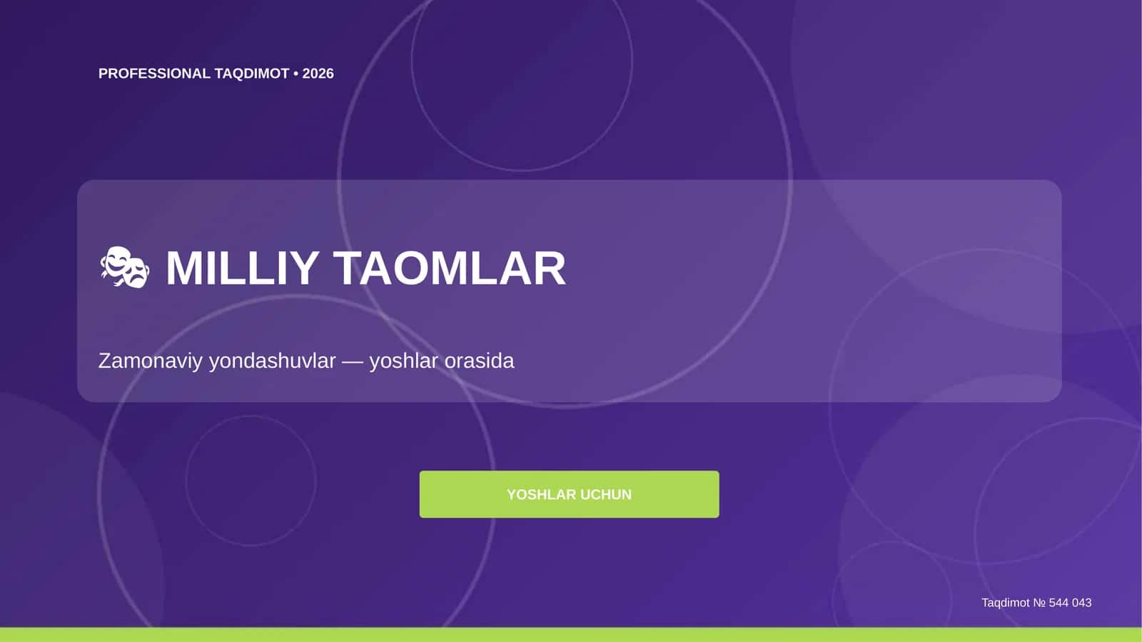 MILLIY TAOMLAR
