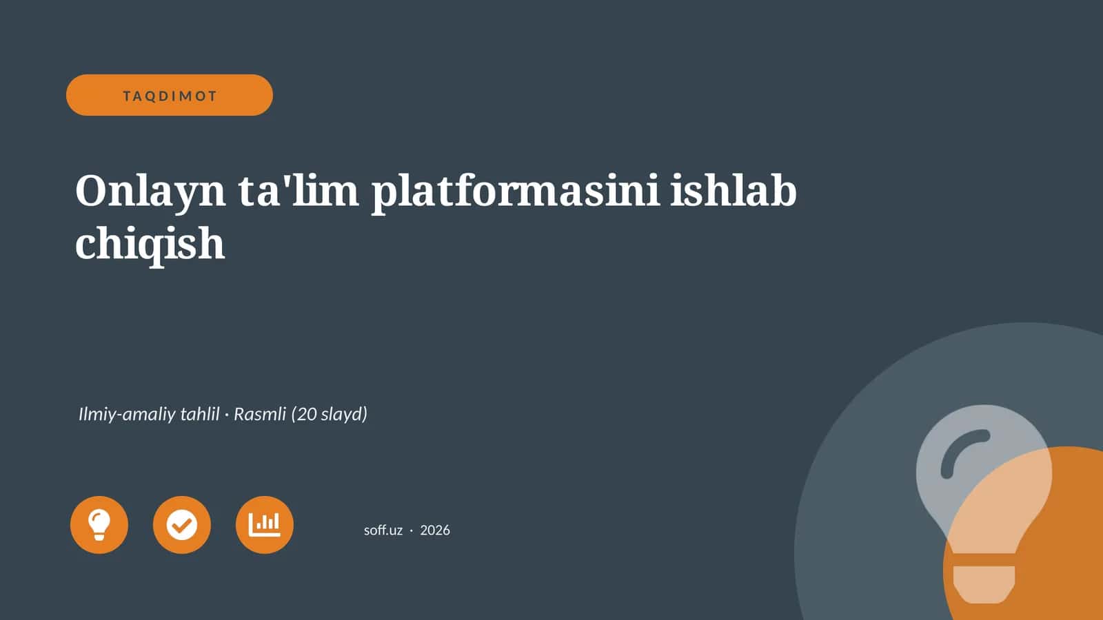 Onlayn ta'lim platformasini ishlab chiqish