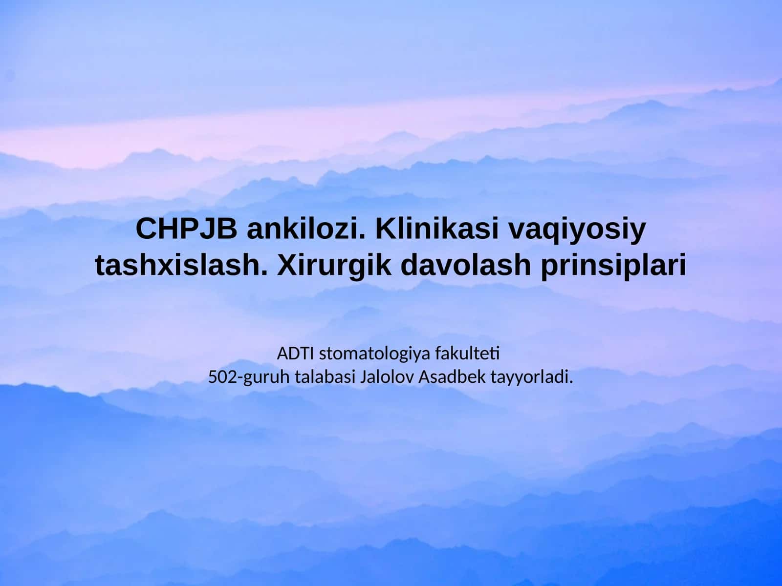 CHakka Pastki Jag' Bo'g'imi ankilozi