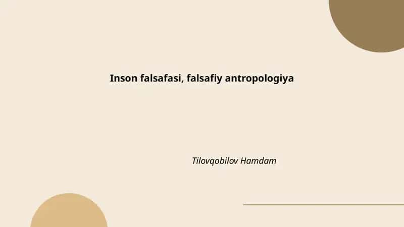 Inson falsafasi, falsafiy antropologiya
