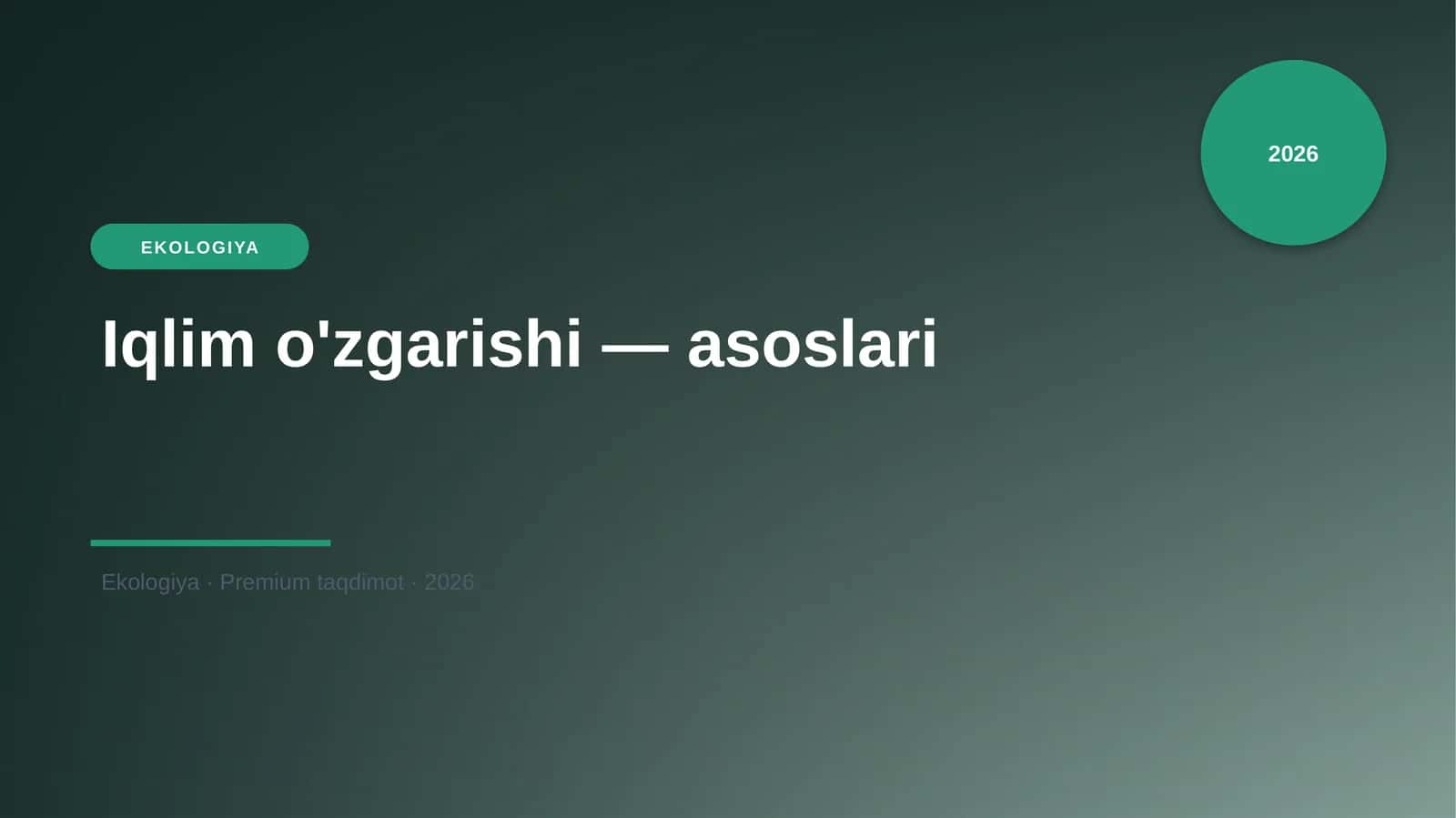 Iqlim o'zgarishi — asoslari