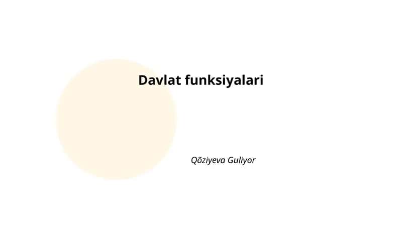 Davlat funksiyalari
