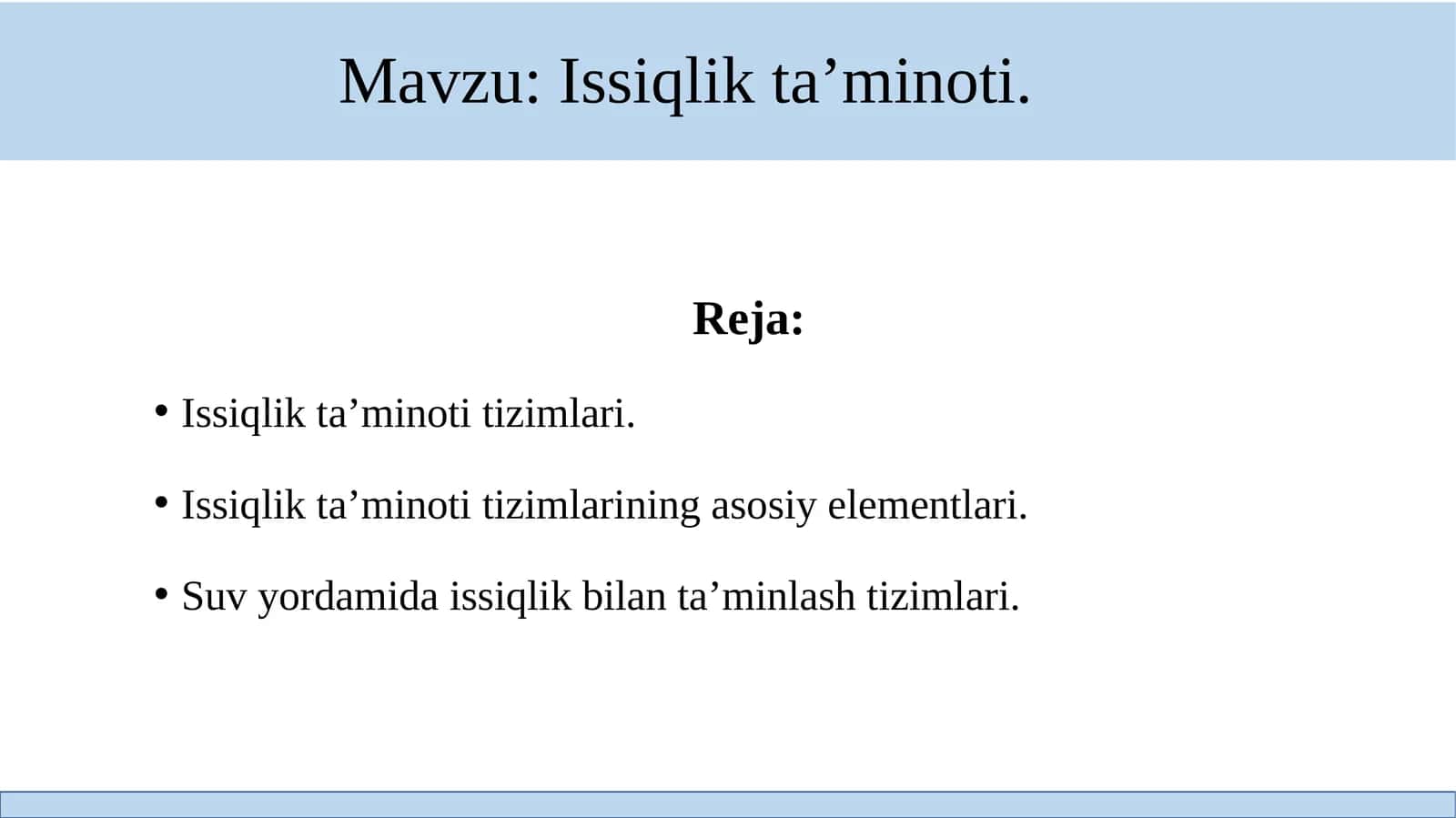 Issiqlik ta'minoti