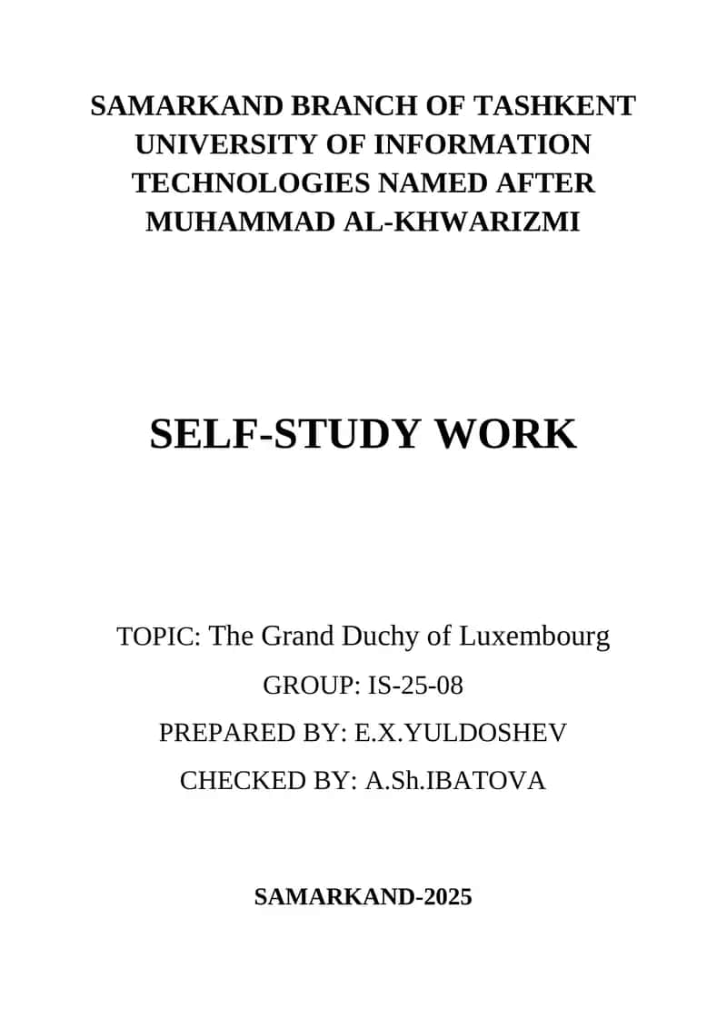 Lyuksemburg ( Self study work )