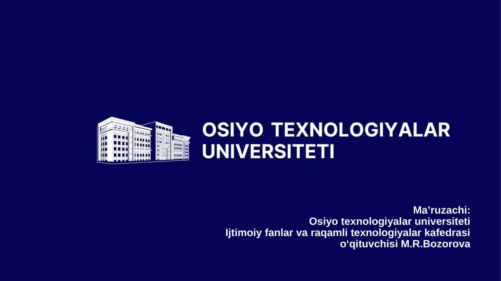 Axborot texnologiyalarini kasbiy faoliyatda qo‘llanilishi fanining predmeti