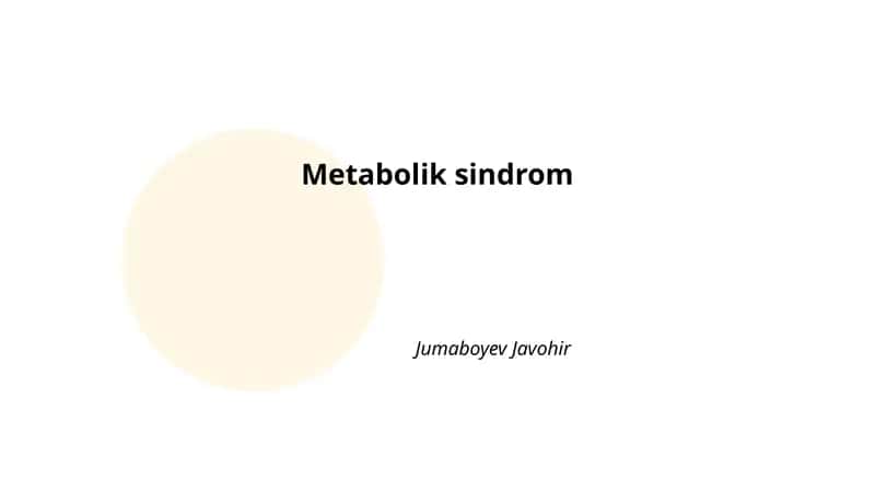 Metabolik sindrom