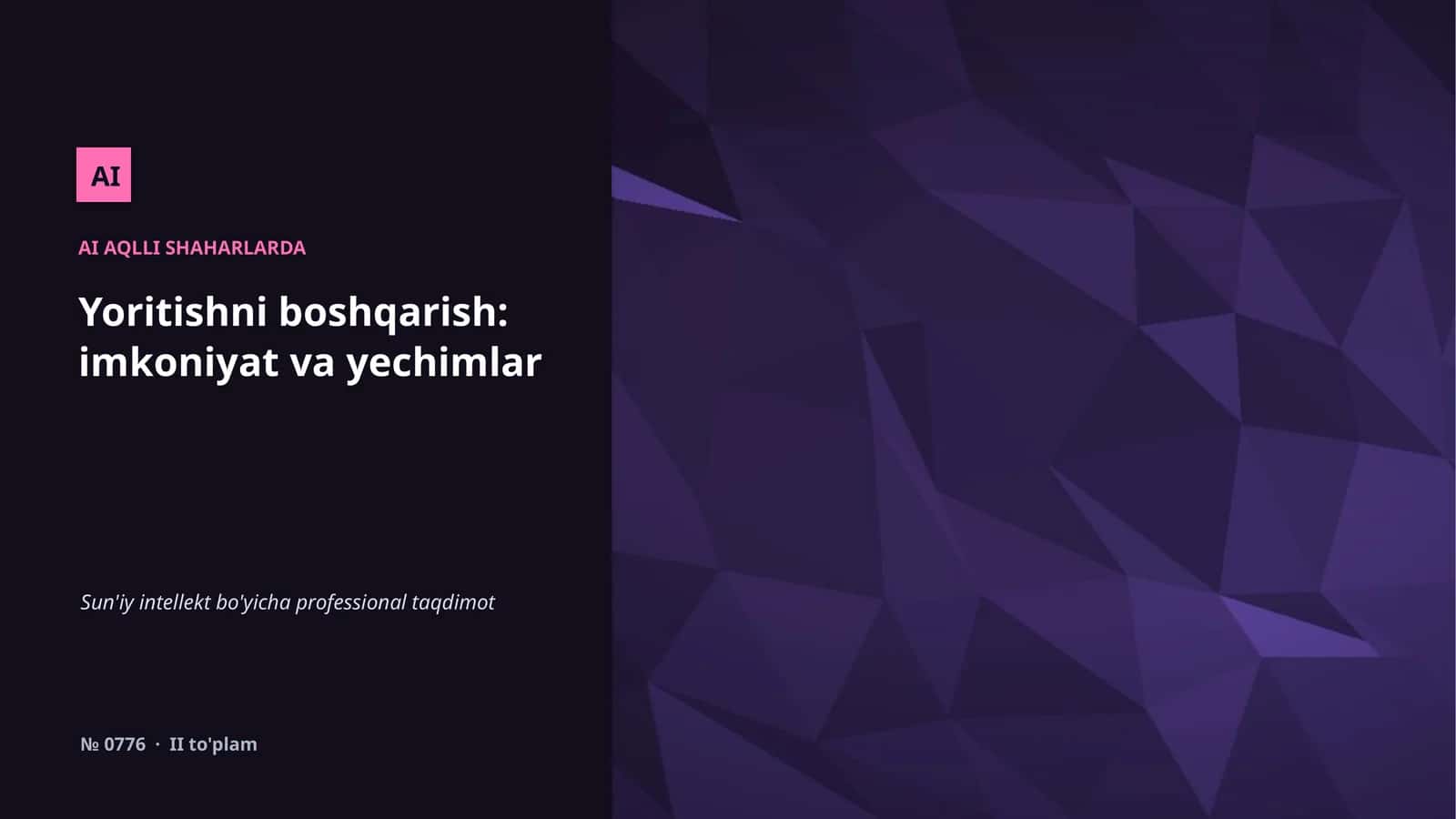 AI AQLLI SHAHARLARDA