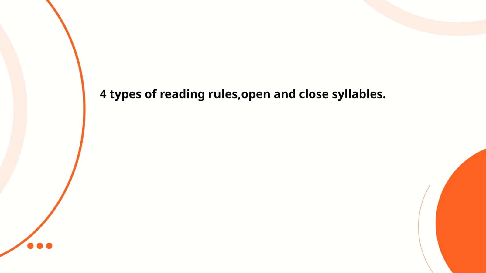 4 types of reading rules,open and close syllables