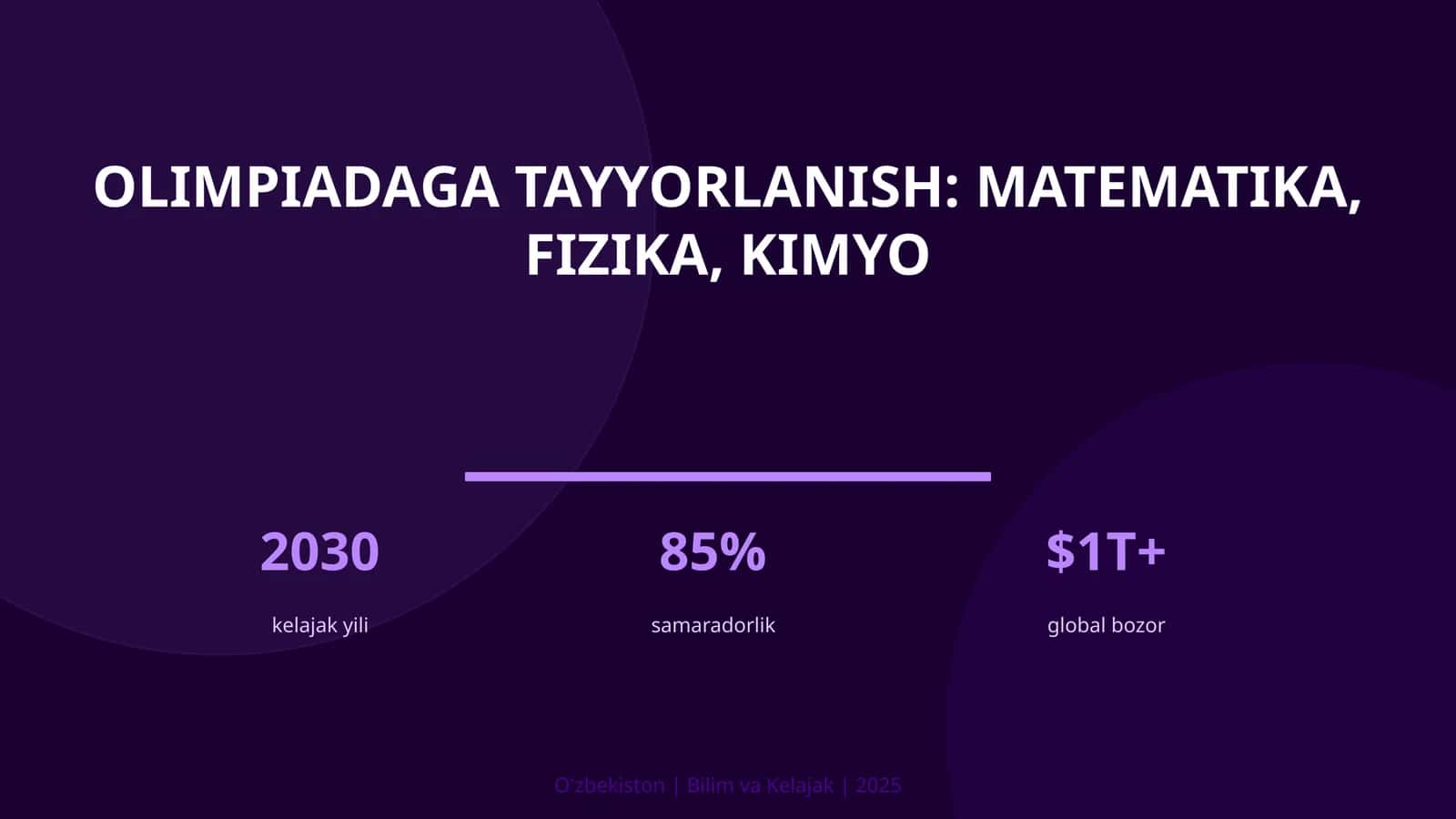 Olimpiadaga tayyorlanish: matematika, fizika, kimyo