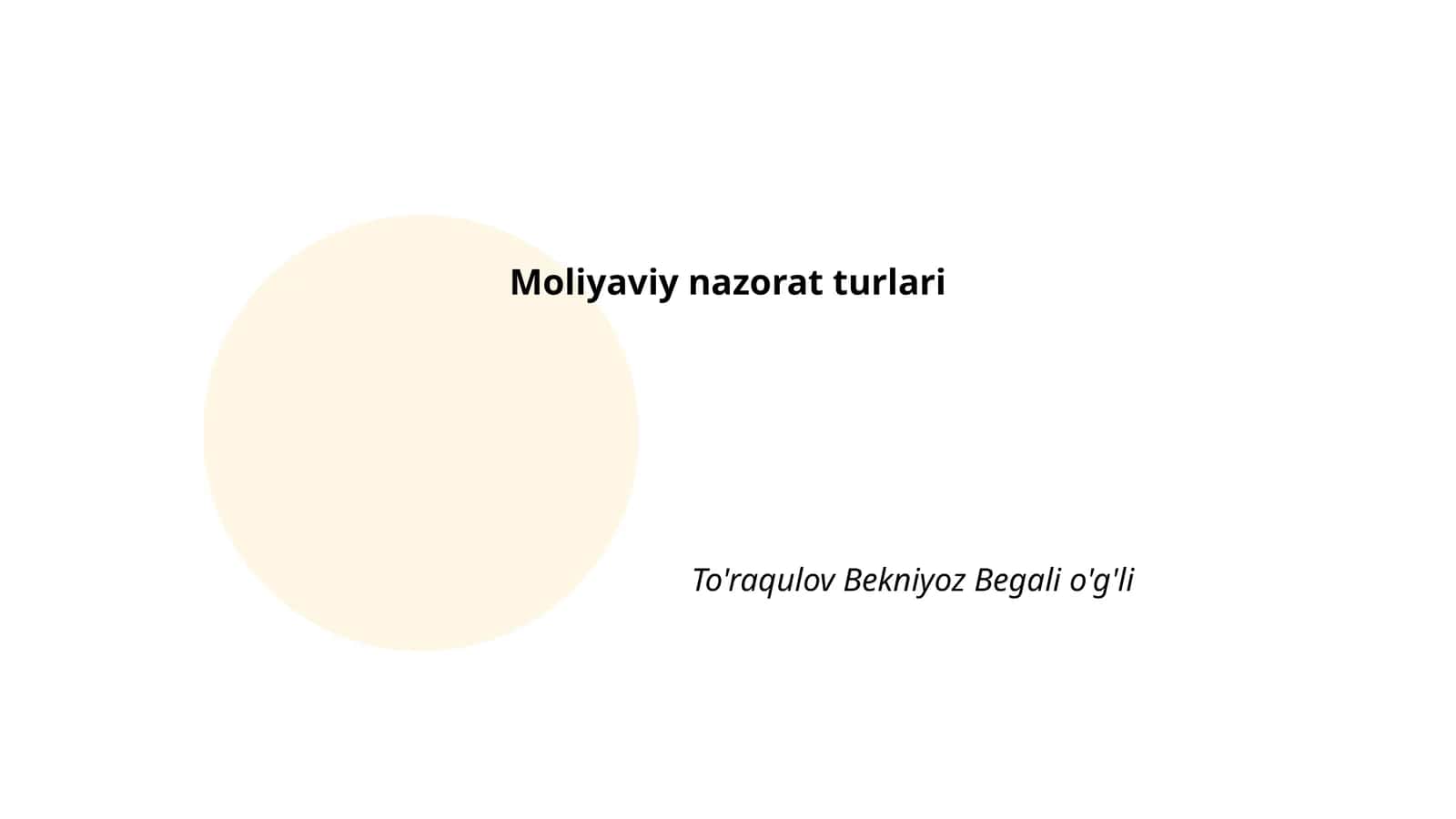 Moliyaviy nazorat turlari