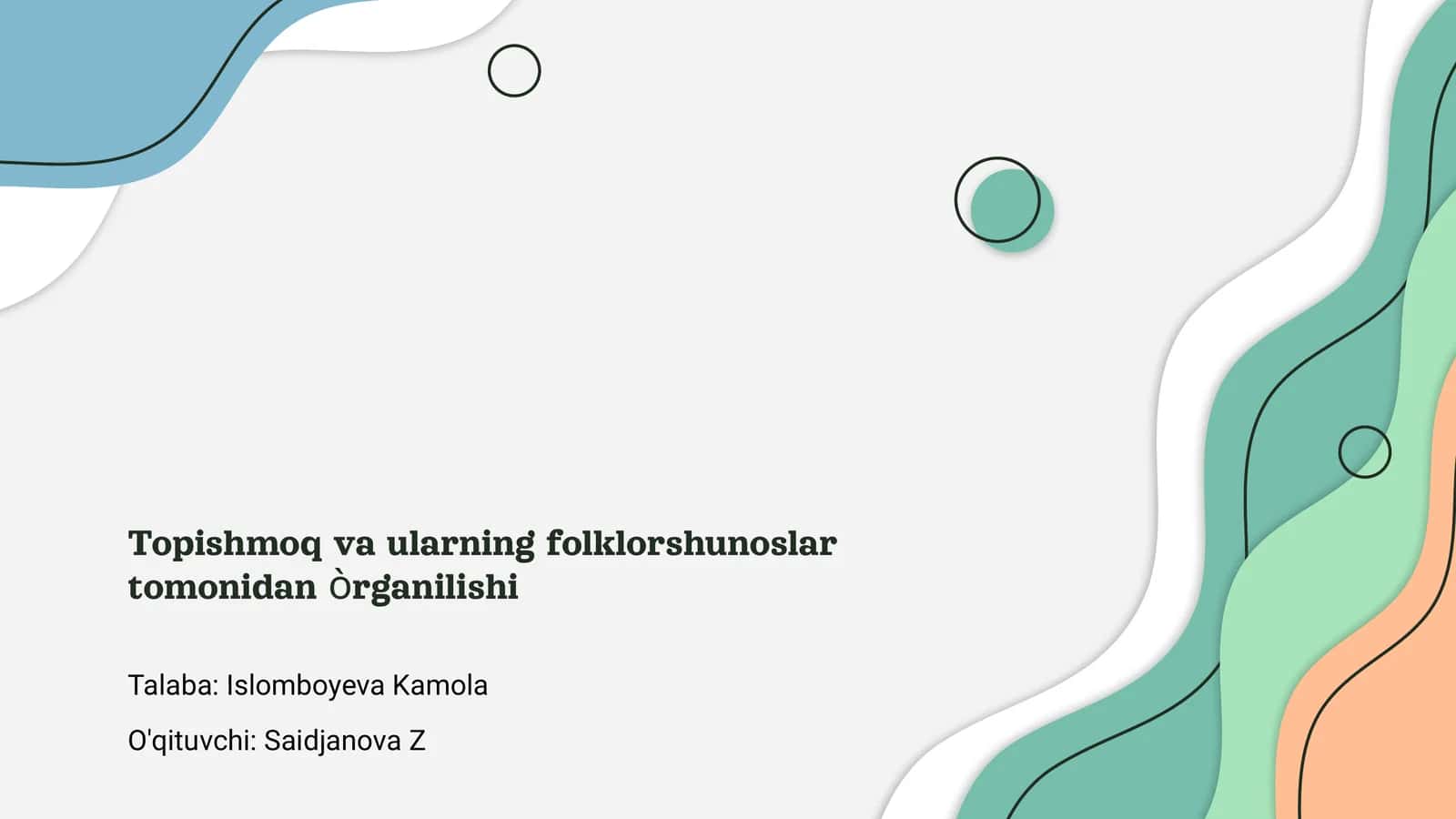 Topishmoq va ularning folklorshunoslar tomonidan òrganilishi