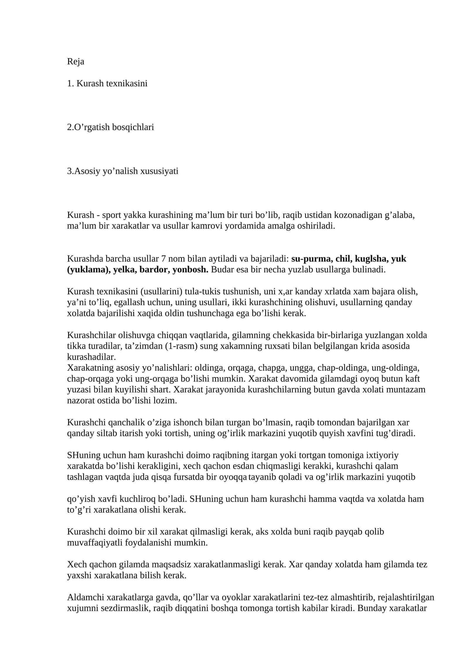 Kurash Texnikasi