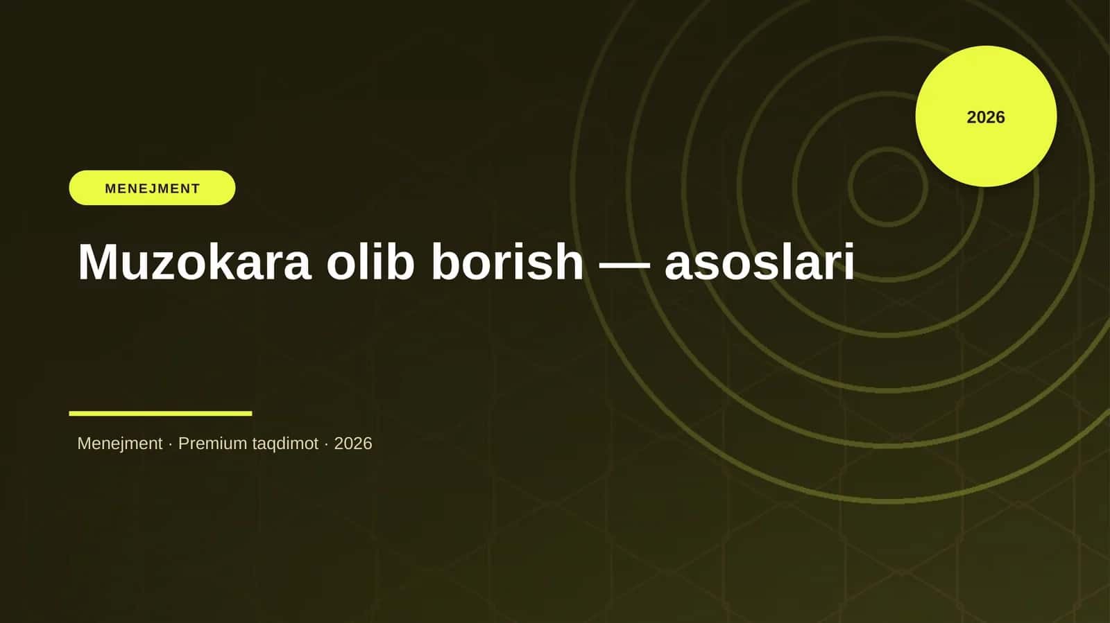 Muzokara olib borish — asoslari