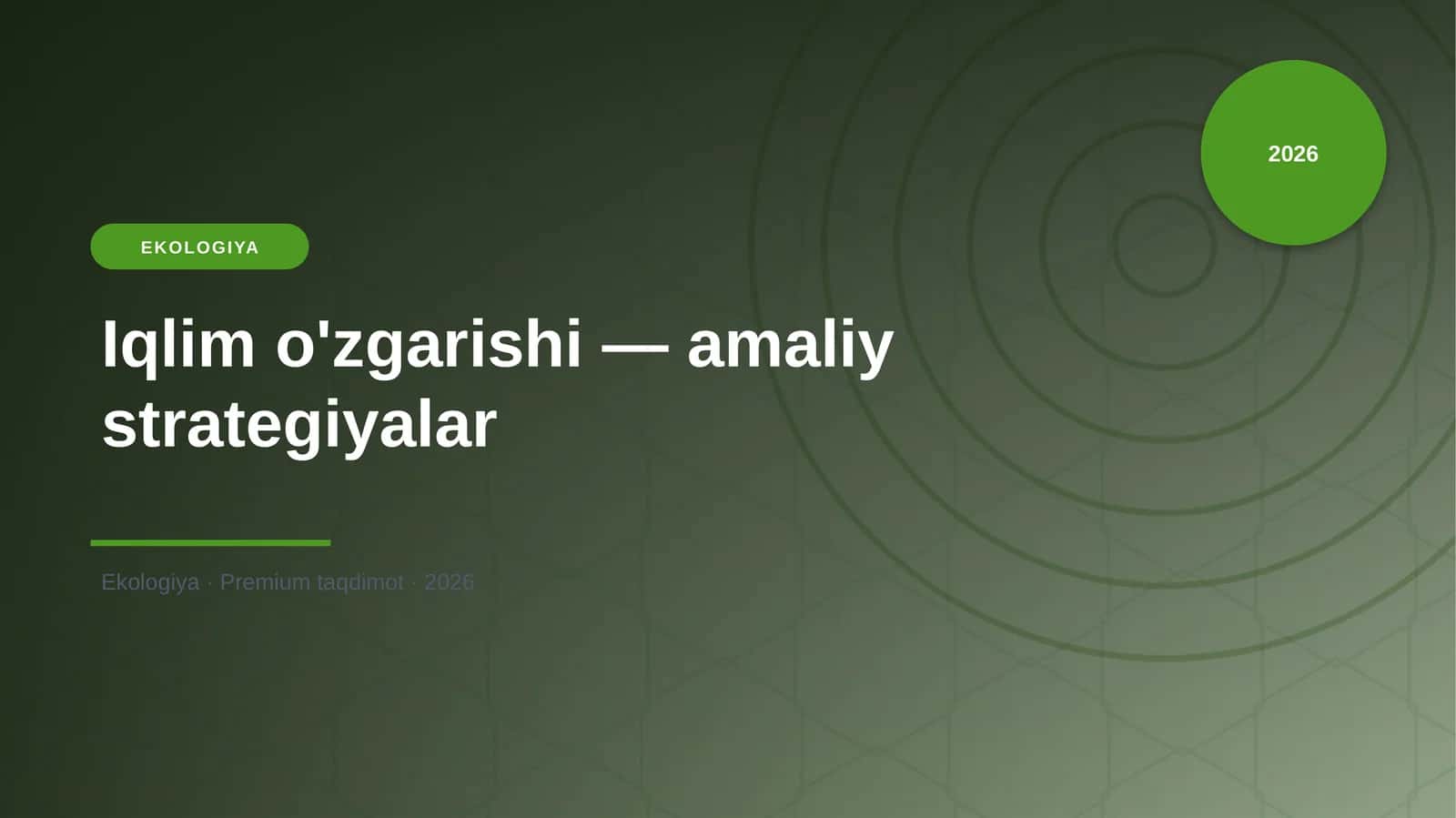Iqlim o'zgarishi — amaliy strategiyalar