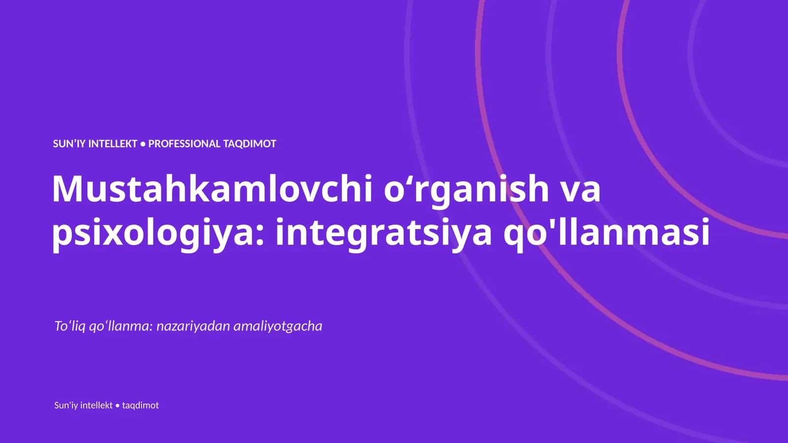 Sun'iy intellekt • Professional taqdimot