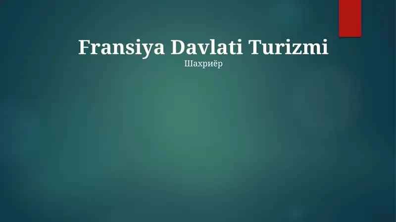 Fransiya Davlati Turizmi