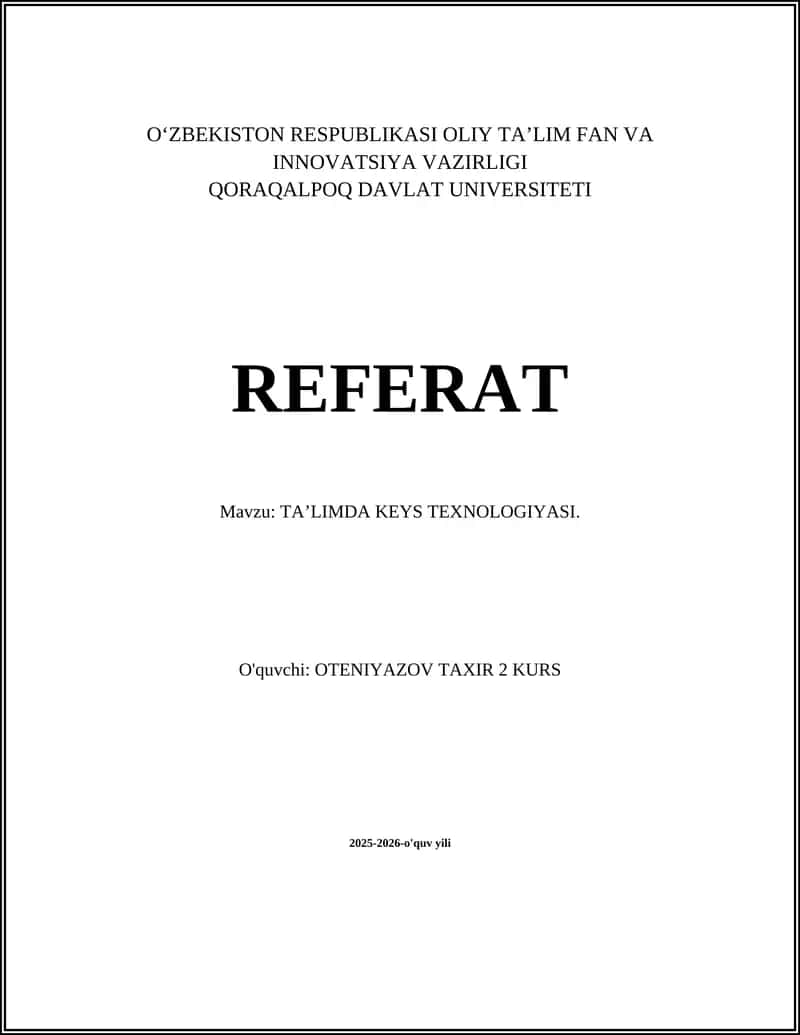 TA’LIMDA KEYS TEXNOLOGIYASI