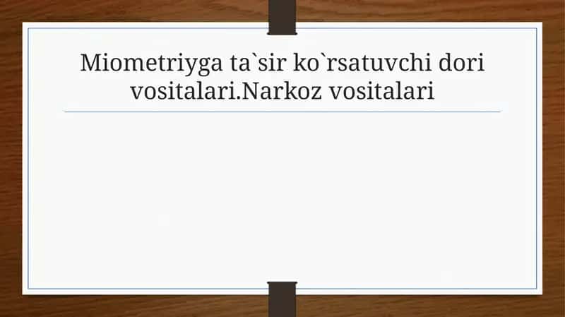 Narkoz Vositalari