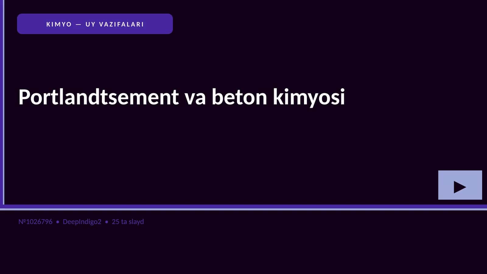 Portlandtsement va beton kimyosi
