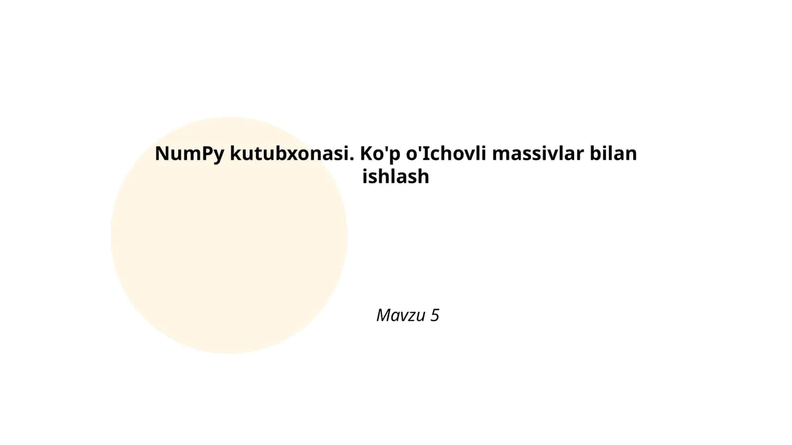 NumPy kutubxonasi