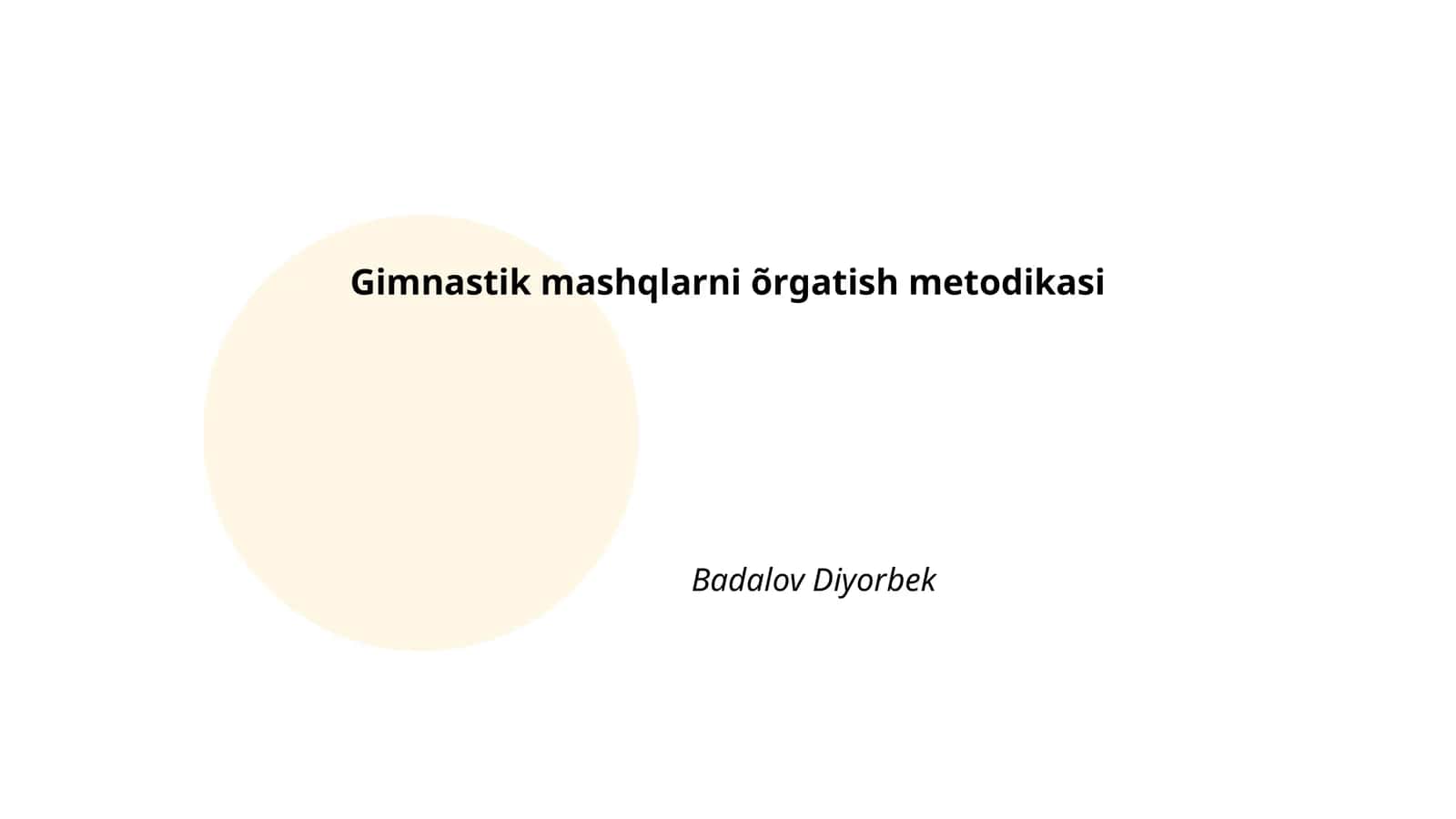 Gimnastik mashqlarni õrgatish metodikasi